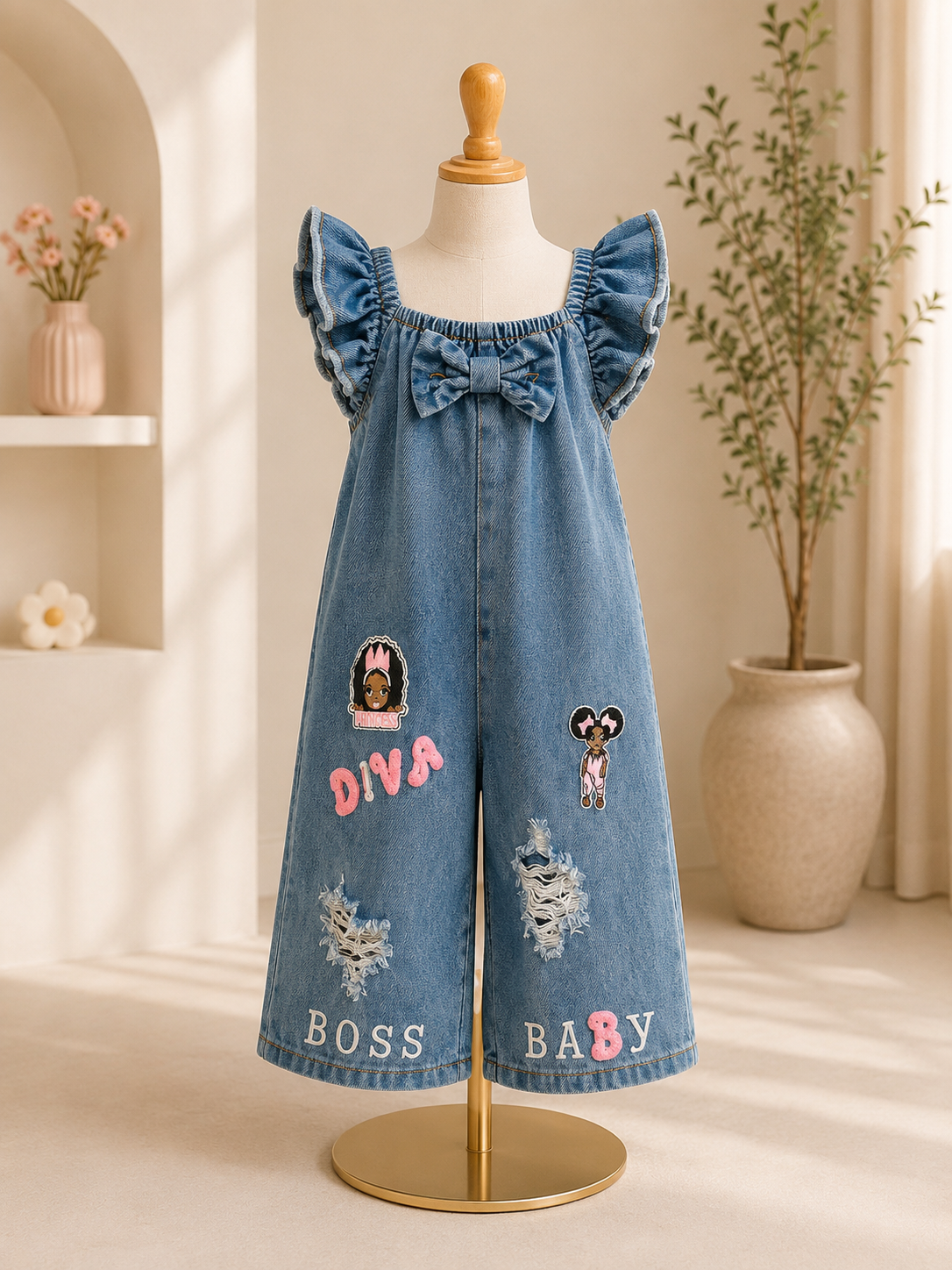 Denim romper