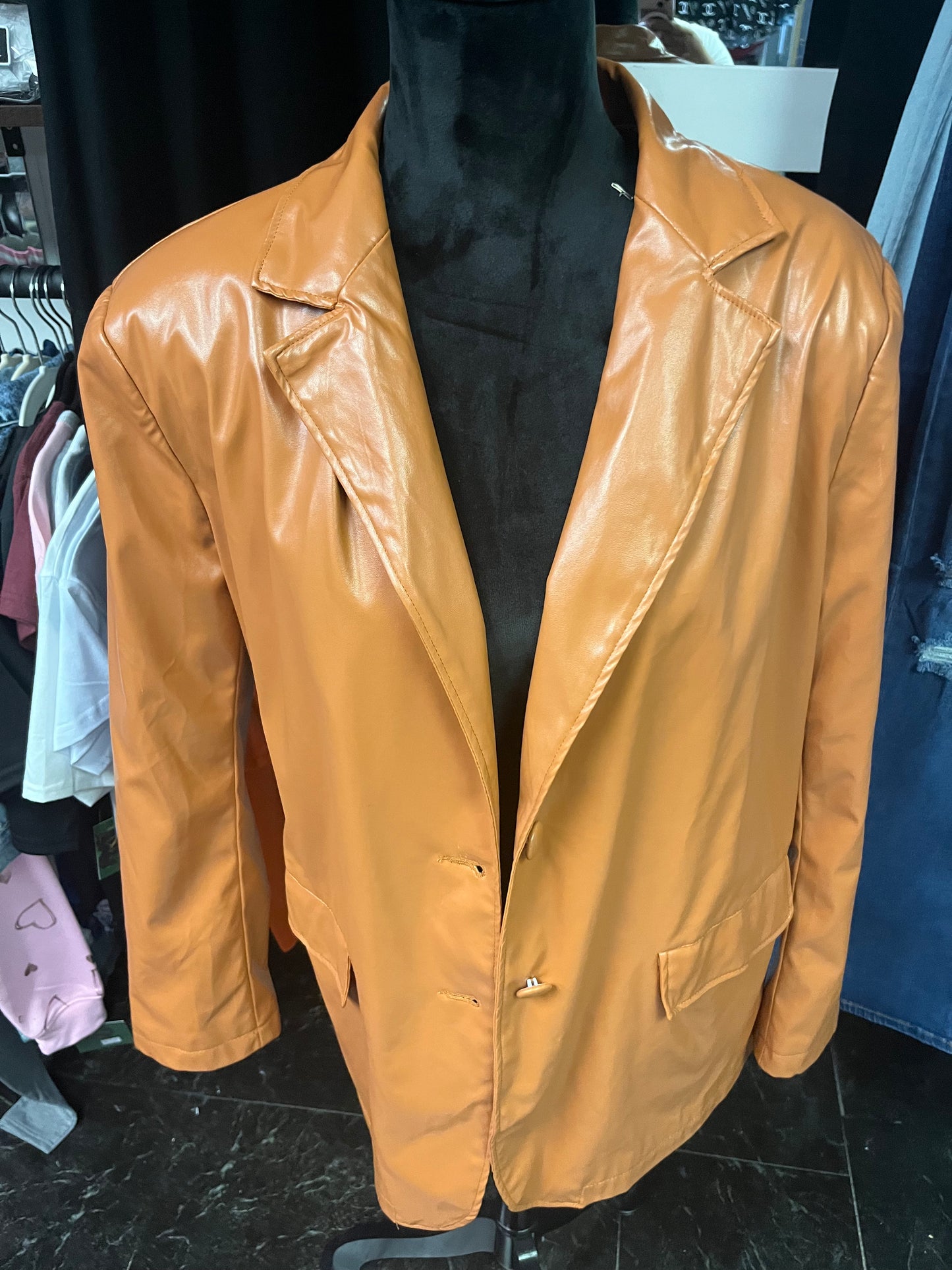 PU Leather Blazer