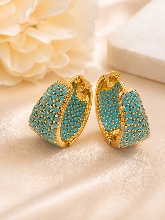 Turquoise Hoops