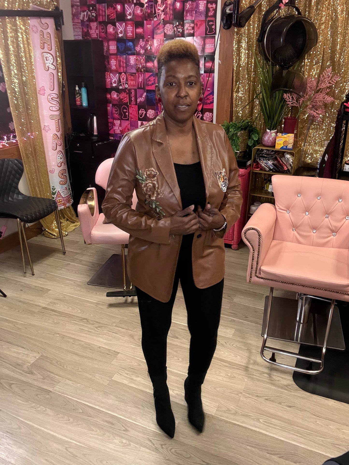 PU Leather Blazer