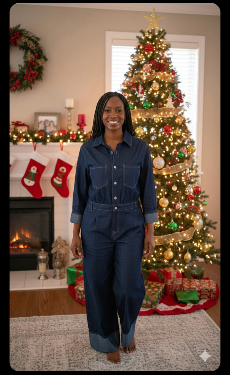 Winter Blue Denim Jumpsuit