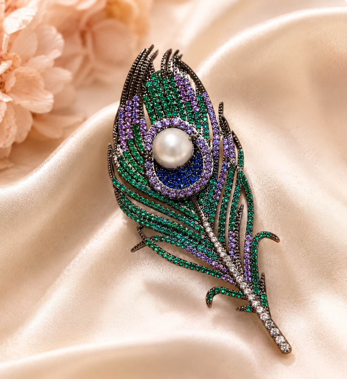 Peacock Feather Brooch