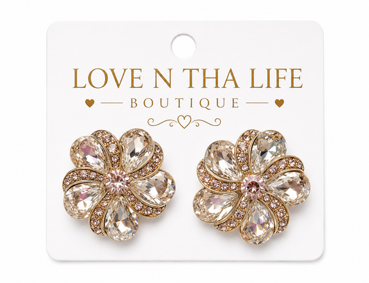 Crystal Pinwheel Clip Ons