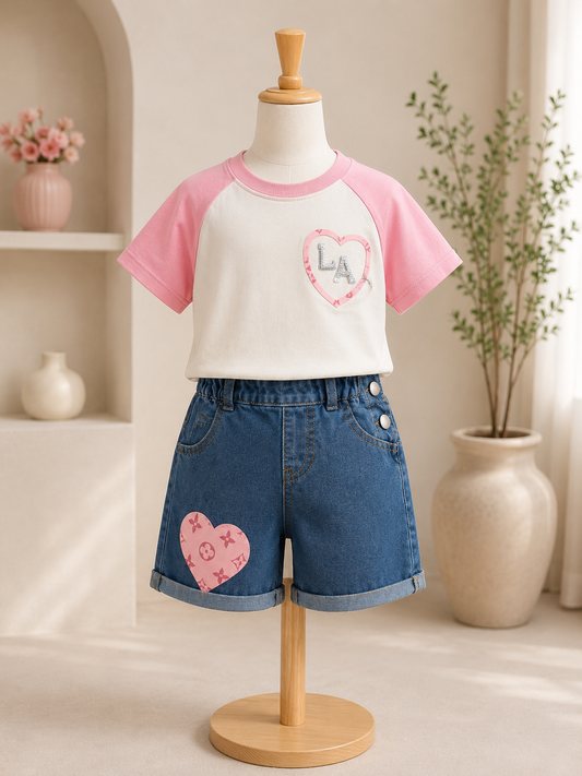 Sweetheart denim set