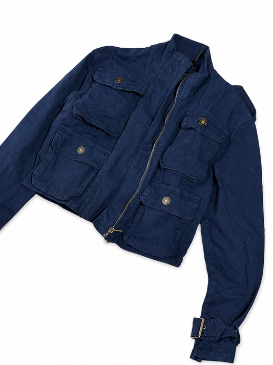 Kids Navy Crop Jacket