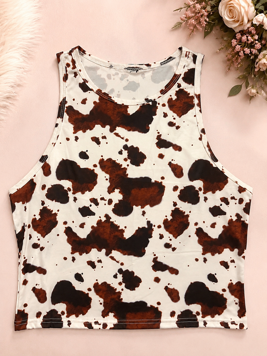 Cow Print Racer Back