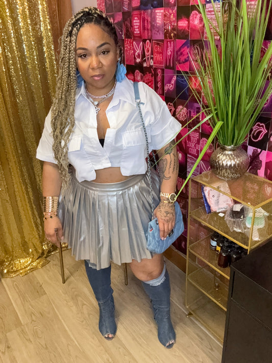 Leather Pleated Skirt!