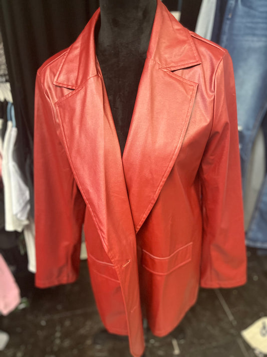 PU Leather Blazer